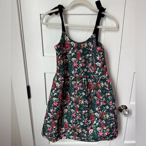Vineyard Vines Floral Dress with Black Velvet Straps NWT